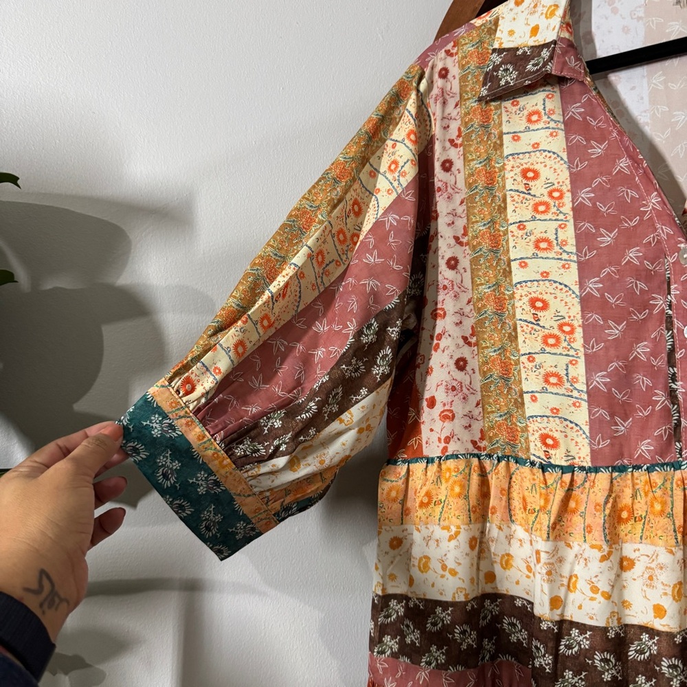 Entro Multicolor Patchwork Maxi Dress - Picture 3 of 14